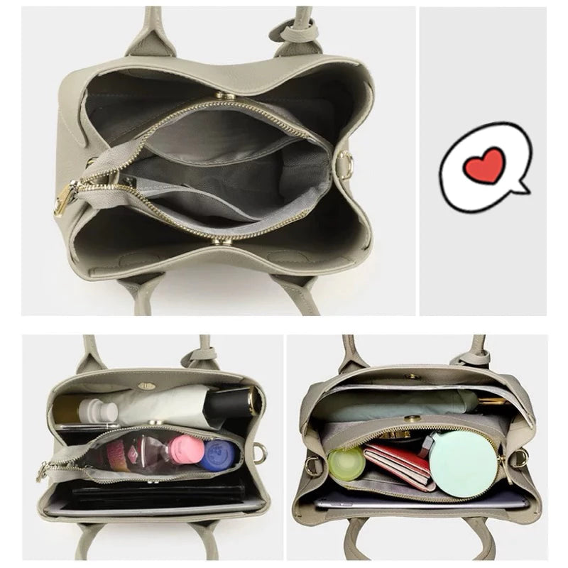 Bolsa Feminina Média Estruturada com 3 Divisórias e Alça Transversal Modelo Lorraine