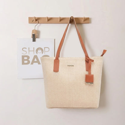 Bolsa Feminina Sacola Grande Shopbag Palha California