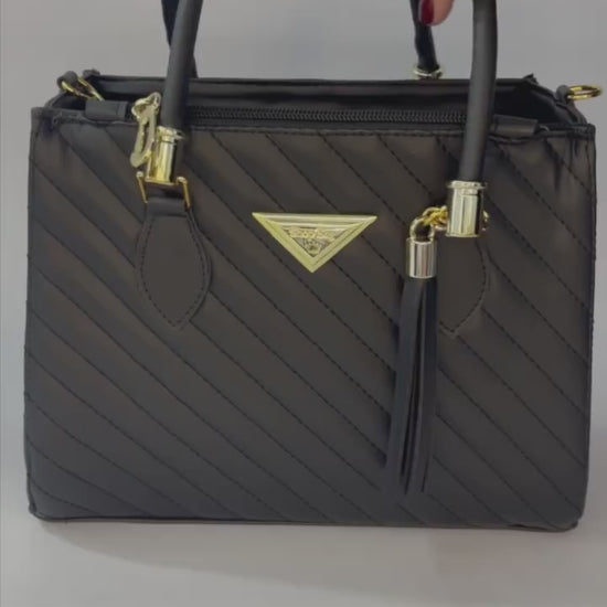 Bolsa Feminina Lorena Média Shopbag Bordada Linea Lançamento