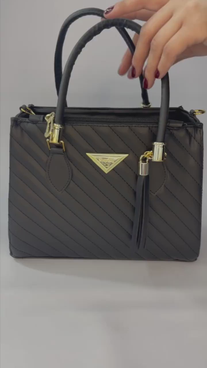 Bolsa Feminina Lorena Média Shopbag Bordada Linea Lançamento